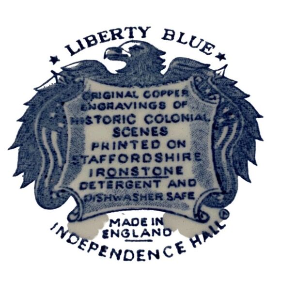 Vintage Liberty Blue Independence Hall Plate - Picture 3 of 6